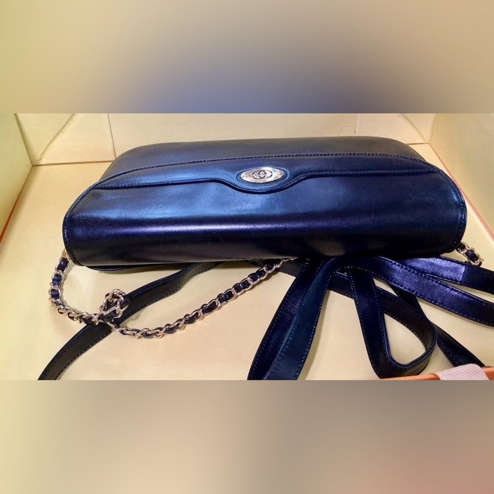 Vintage Gucci Black Leather Chain Shoulder Bag GG Logo Authenticated Classic - Picture 6 of 11